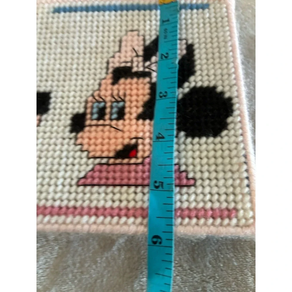 Mickey Mouse Minnie Needlepoint Nursery Decor Pink Blue‎ 6x8.5